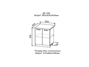 Шкаф нижний ДС600 с полкой (2 дв) в Богдановиче - bogdanovich.magazin-mebel74.ru | фото